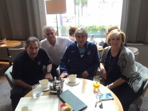 York Region Shooters' Tony and Cyndy De Thomasis, with Manchester City's Manuel Pellegrini in Toronto this week.