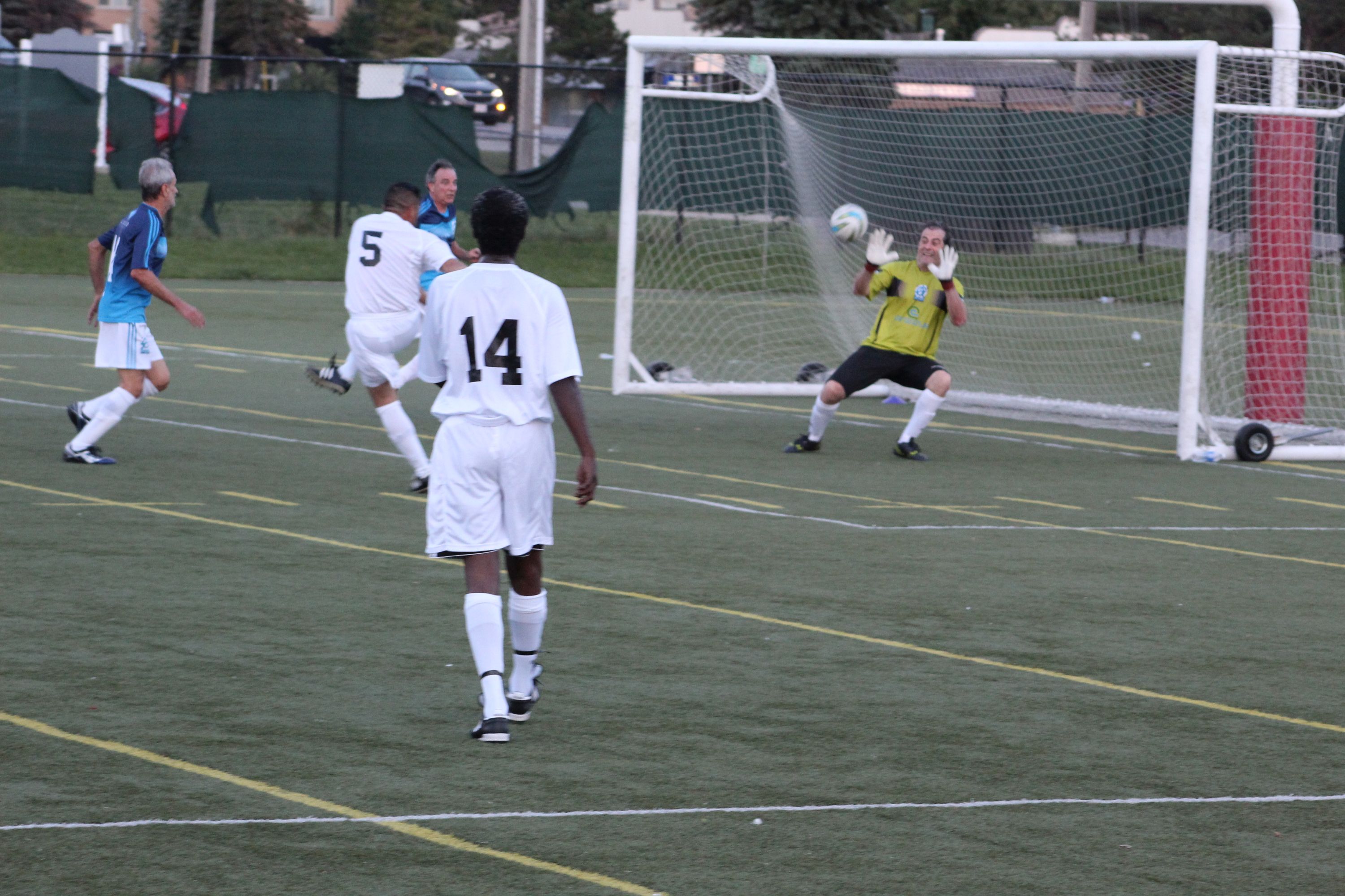TWO GOALS BY JAVIER PEREZ LEADS CSL VETERANS TO 6-2 VICTORY